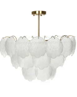Best Beliani Lampadario CAPLINA Vetro Ottone Ottone Trasparente