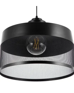 Outlet Beliani Lampadario CARDENER Metallo Nero Trasparente Nero