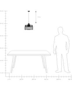 Outlet Beliani Lampadario CARDENER Metallo Nero Trasparente Nero