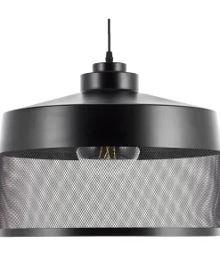Outlet Beliani Lampadario CARDENER Metallo Nero Trasparente Nero