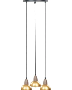 New Beliani Lampadario CASTALY Metallo Ottone Ottone Nero