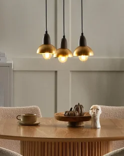 New Beliani Lampadario CASTALY Metallo Ottone Ottone Nero