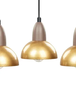 New Beliani Lampadario CASTALY Metallo Ottone Ottone Nero