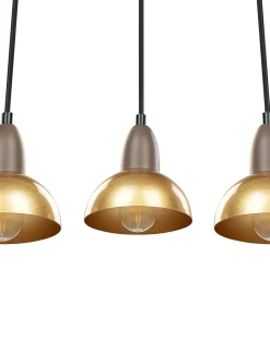 New Beliani Lampadario CASTALY Metallo Ottone Ottone Nero