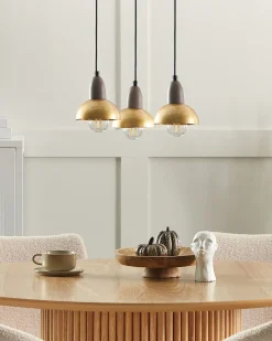 New Beliani Lampadario CASTALY Metallo Ottone Ottone Nero