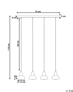 Best Beliani Lampadario CASTALY Metallo Ottone Ottone Nero