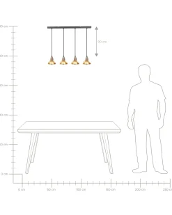 Best Beliani Lampadario CASTALY Metallo Ottone Ottone Nero