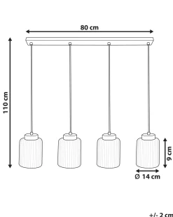 Online Beliani Lampadario CAUDELO Metallo Nero/Bianco Bianco Ottone Nero