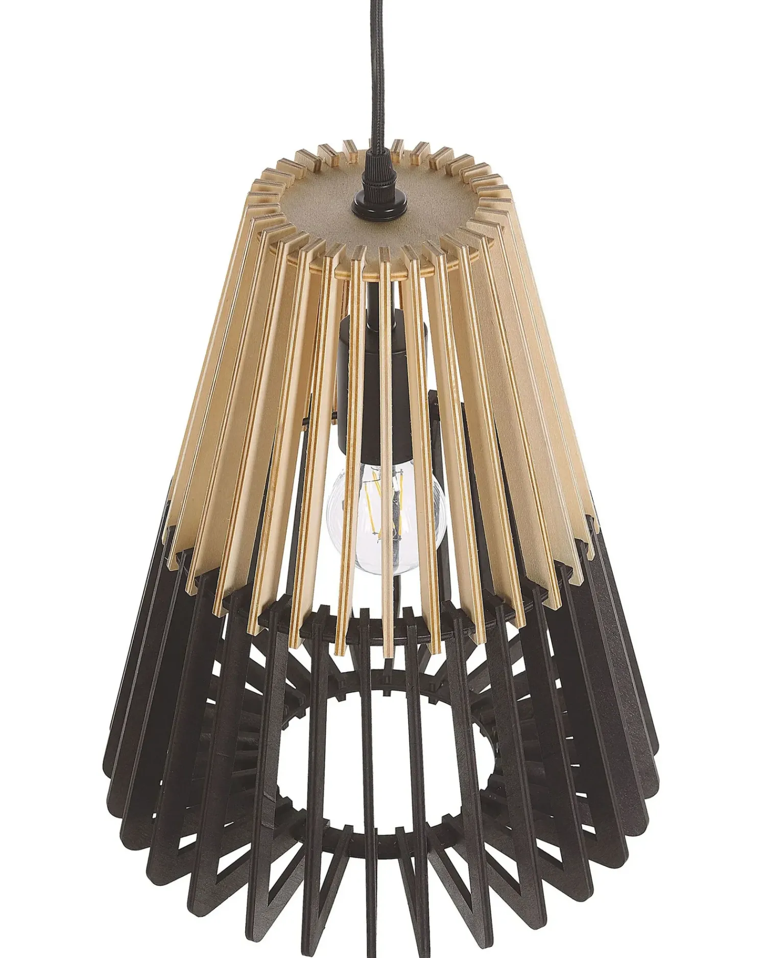 Clearance Beliani Lampadario CAVALLA Nero Marrone Nero