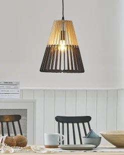 Clearance Beliani Lampadario CAVALLA Nero Marrone Nero