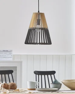 Clearance Beliani Lampadario CAVALLA Nero Marrone Nero