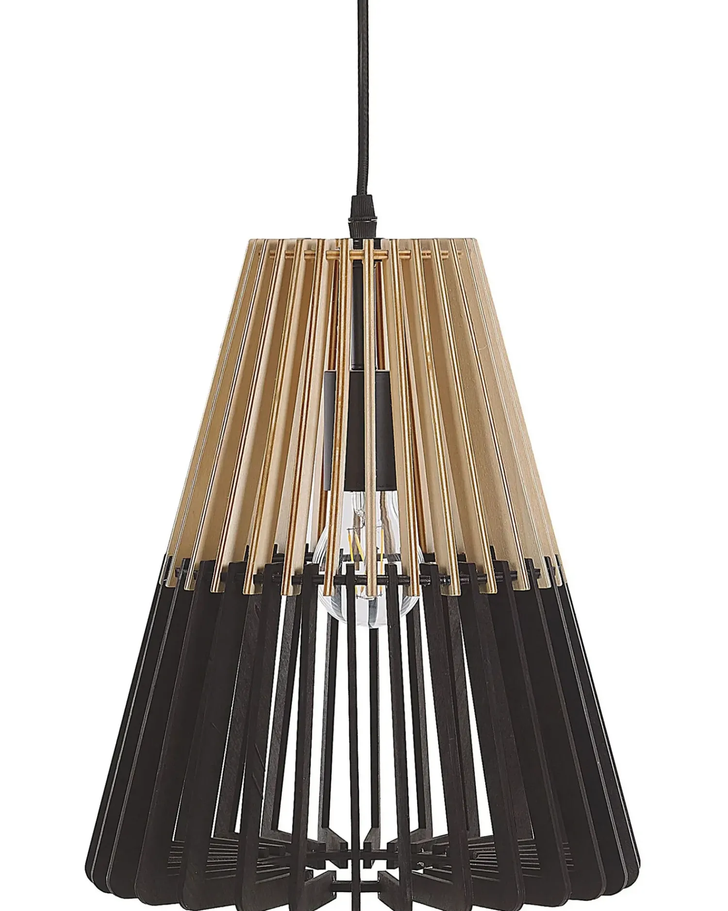 Clearance Beliani Lampadario CAVALLA Nero Marrone Nero