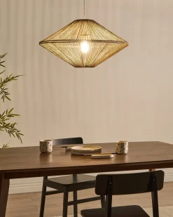 Outlet Beliani Lampadario CAVES Corda di carta Naturale Bianco Naturale