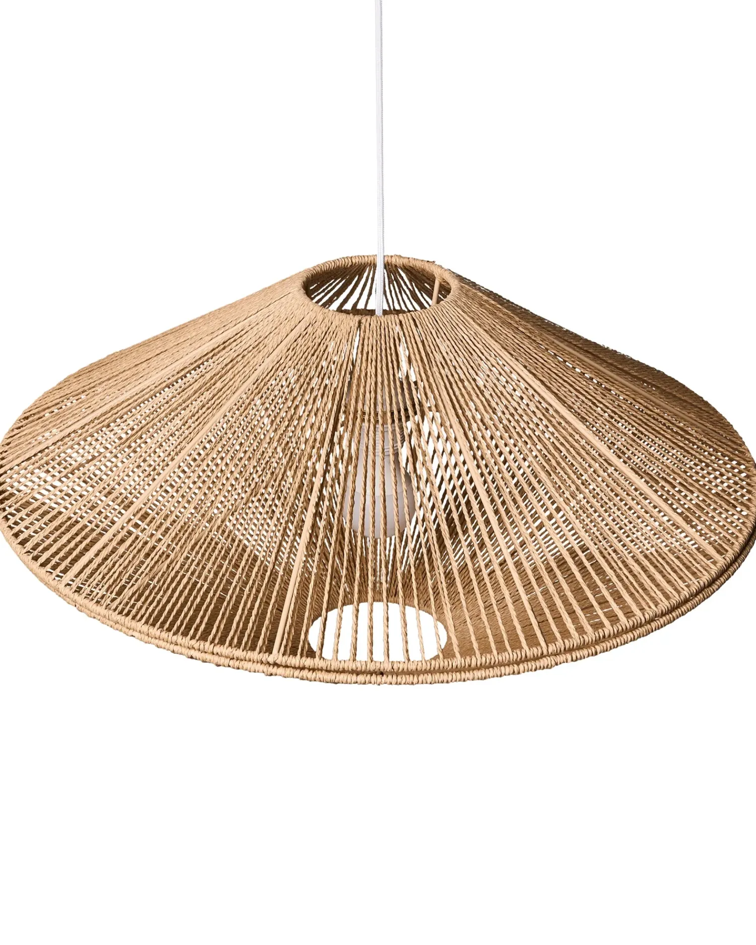 Outlet Beliani Lampadario CAVES Corda di carta Naturale Bianco Naturale
