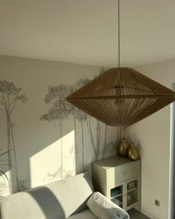 Outlet Beliani Lampadario CAVES Corda di carta Naturale Bianco Naturale