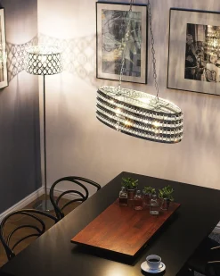Best Beliani Lampadario CAVONE Cristallo Argento