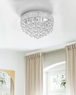 Best Beliani Lampadario CEDEIRA Cristallo Argento