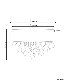 Best Beliani Lampadario CEDEIRA Cristallo Argento