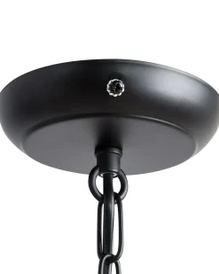 New Beliani Lampadario CELON Metallo Nero Trasparente Nero