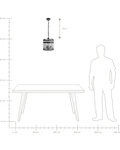 New Beliani Lampadario CELON Metallo Nero Trasparente Nero