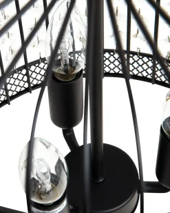 New Beliani Lampadario CELON Metallo Nero Trasparente Nero