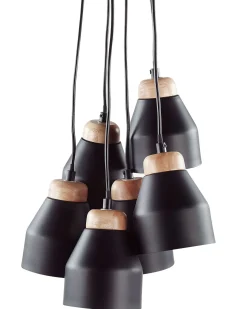 Hot Beliani Lampadario CESTOS Metallo Nero Marrone Nero