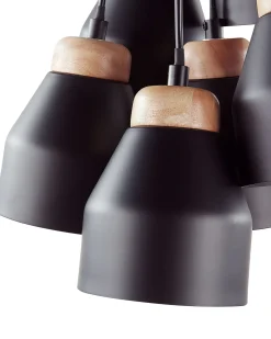 Hot Beliani Lampadario CESTOS Metallo Nero Marrone Nero