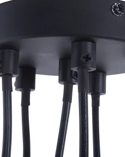 Hot Beliani Lampadario CESTOS Metallo Nero Marrone Nero