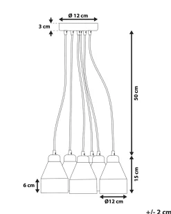 Hot Beliani Lampadario CESTOS Metallo Nero Marrone Nero