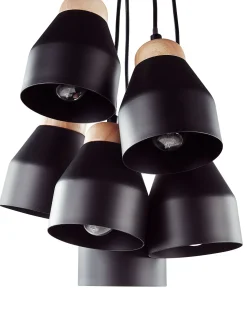Hot Beliani Lampadario CESTOS Metallo Nero Marrone Nero
