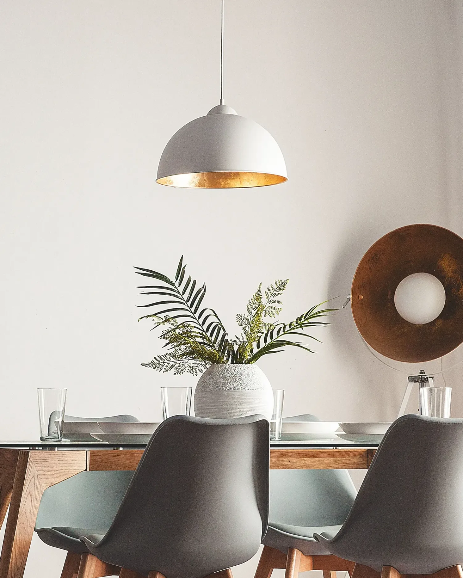 Best Beliani Lampadario CETINA Metallo Bianco Bianco Oro