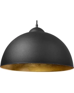 Clearance Beliani Lampadario CETINA Metallo Nero Oro Nero