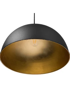 Clearance Beliani Lampadario CETINA Metallo Nero Oro Nero