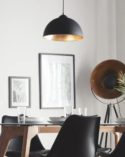 Clearance Beliani Lampadario CETINA Metallo Nero Oro Nero