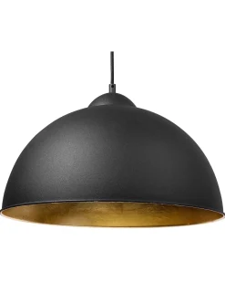 Clearance Beliani Lampadario CETINA Metallo Nero Oro Nero