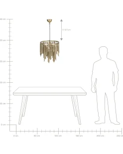 Beliani Lampadario CHAMBAL Metallo Ottone