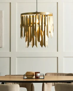 Beliani Lampadario CHAMBAL Metallo Ottone