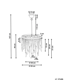 Beliani Lampadario CHAMBAL Metallo Ottone