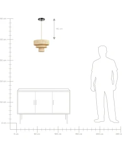Beliani Lampadario CHAMBO Carta Naturale