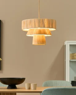 Beliani Lampadario CHAMBO Carta Naturale