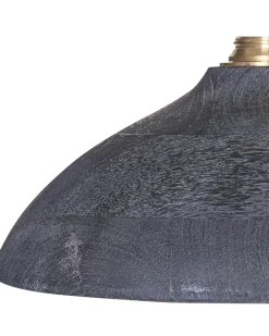 New Beliani Lampadario CHEYYAR Legno di mango Nero Nero Ottone