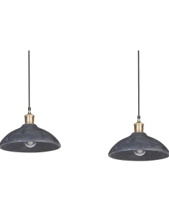 New Beliani Lampadario CHEYYAR Legno di mango Nero Nero Ottone