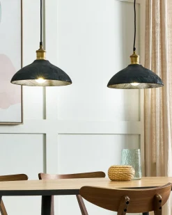 New Beliani Lampadario CHEYYAR Legno di mango Nero Nero Ottone