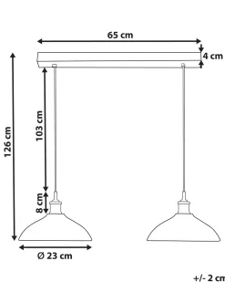 New Beliani Lampadario CHEYYAR Legno di mango Nero Nero Ottone