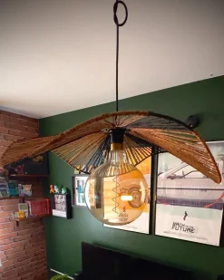 Discount Beliani Lampadario CIBUCO Iuta Naturale Naturale Nero