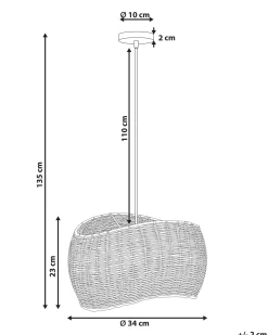 Hot Beliani Lampadario COAMO Rattan Naturale