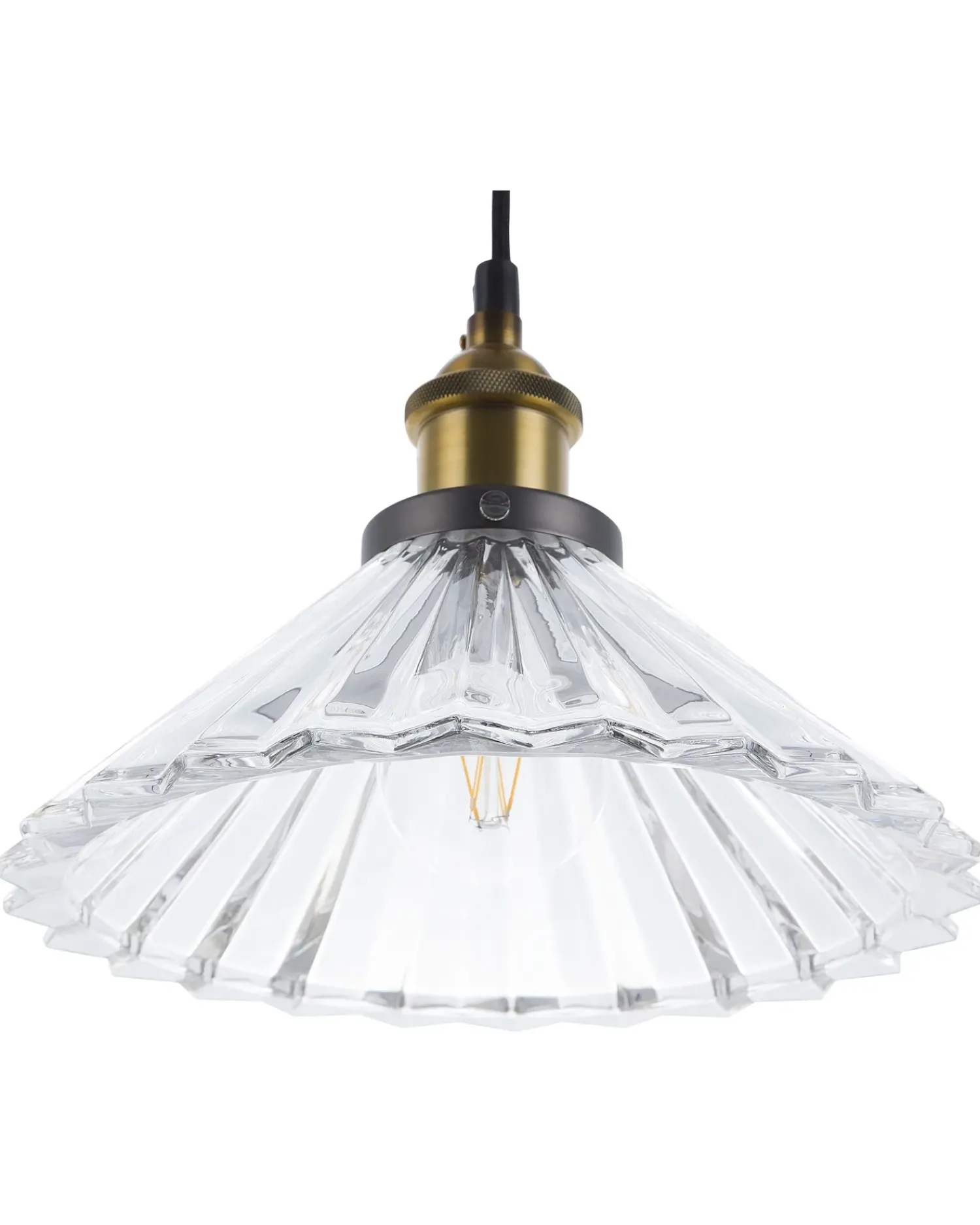 Best Beliani Lampadario COLORADO Vetro Trasparente Oro Trasparente