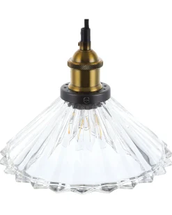 Best Beliani Lampadario COLORADO Vetro Trasparente Oro Trasparente
