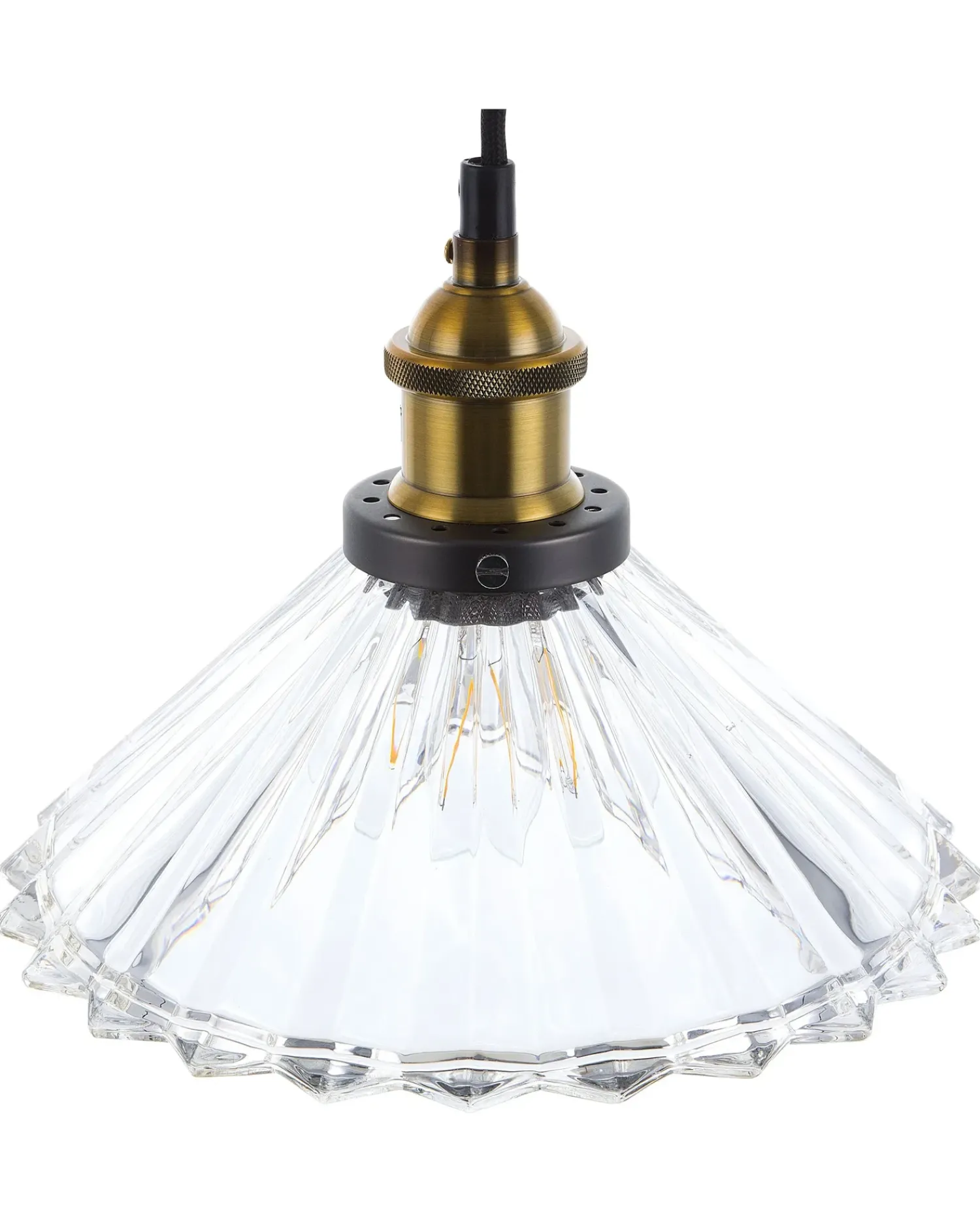 Best Beliani Lampadario COLORADO Vetro Trasparente Oro Trasparente
