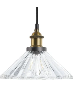 Best Beliani Lampadario COLORADO Vetro Trasparente Oro Trasparente